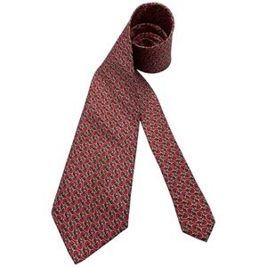 GHERARDINI Burgundy Horse Stirrup Silk LUXURY Tie ITALY